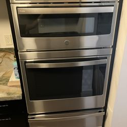GE Profile 30 Inch Wide Combination Double Wall Oven with Advantium Technology + 30” Warming Drawer