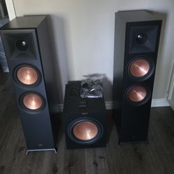 Klispch Reference Premier 3 Speaker plus wireless subwoofer bundle 2x RP-8000F 1x RP-504C 1x R-12SW