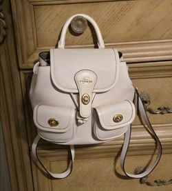 Coach Hadley Pebbled Leather Backpack. Color: Chalk. MSRP- $298.