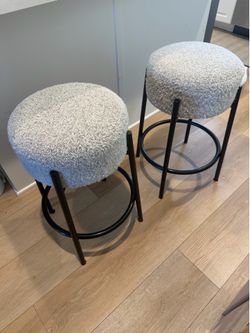 Cb2  Boucle counter stools