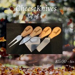 Engraving Offered On Set Of 4 Cheese Knives
