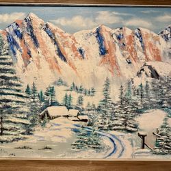G. Miller 1986 Winter Landscape Painting
