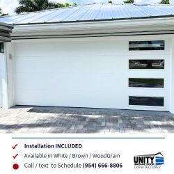 New Garage Door, Insulated 2 Cars Garage 16X7 Hurricane Rated Windows (Installation INCLUDED)