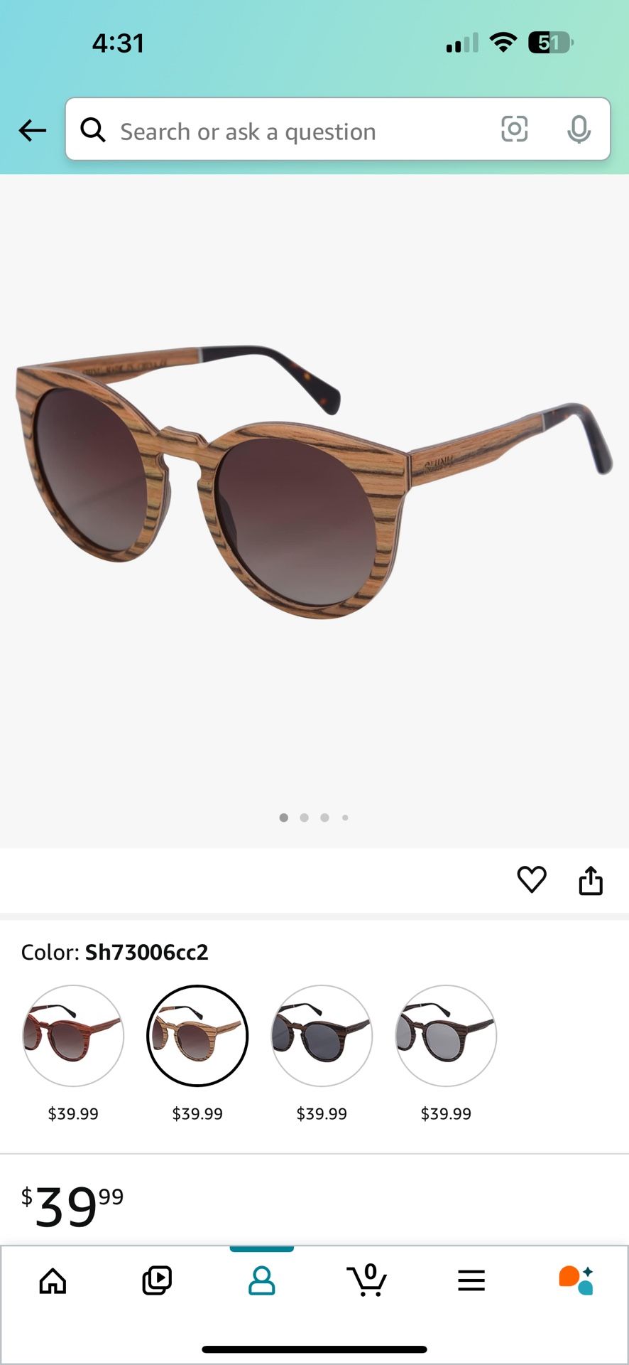 New Sunglasses SHINU Wood