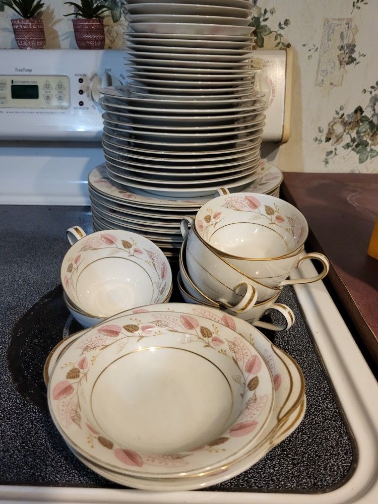 Very old China.
Beautiful Leaf pattern