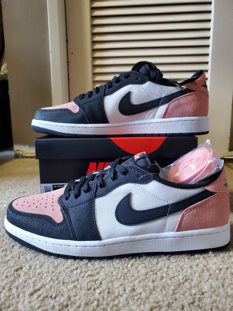 Air Jordan 1 Low, Bleached Coral, Mens Size 11
