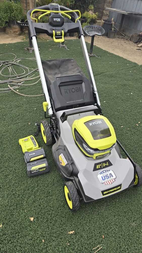 Ryobi 40v Brushless 21-in 3-in-1 Self Propelled Lawn Mower 