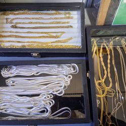 STERLING SILVER AND GOLD FILLED NECKLACES- ETC. 