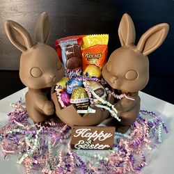 $10 Easter Bunny Chocolate Gift Basket Chocolate Brown