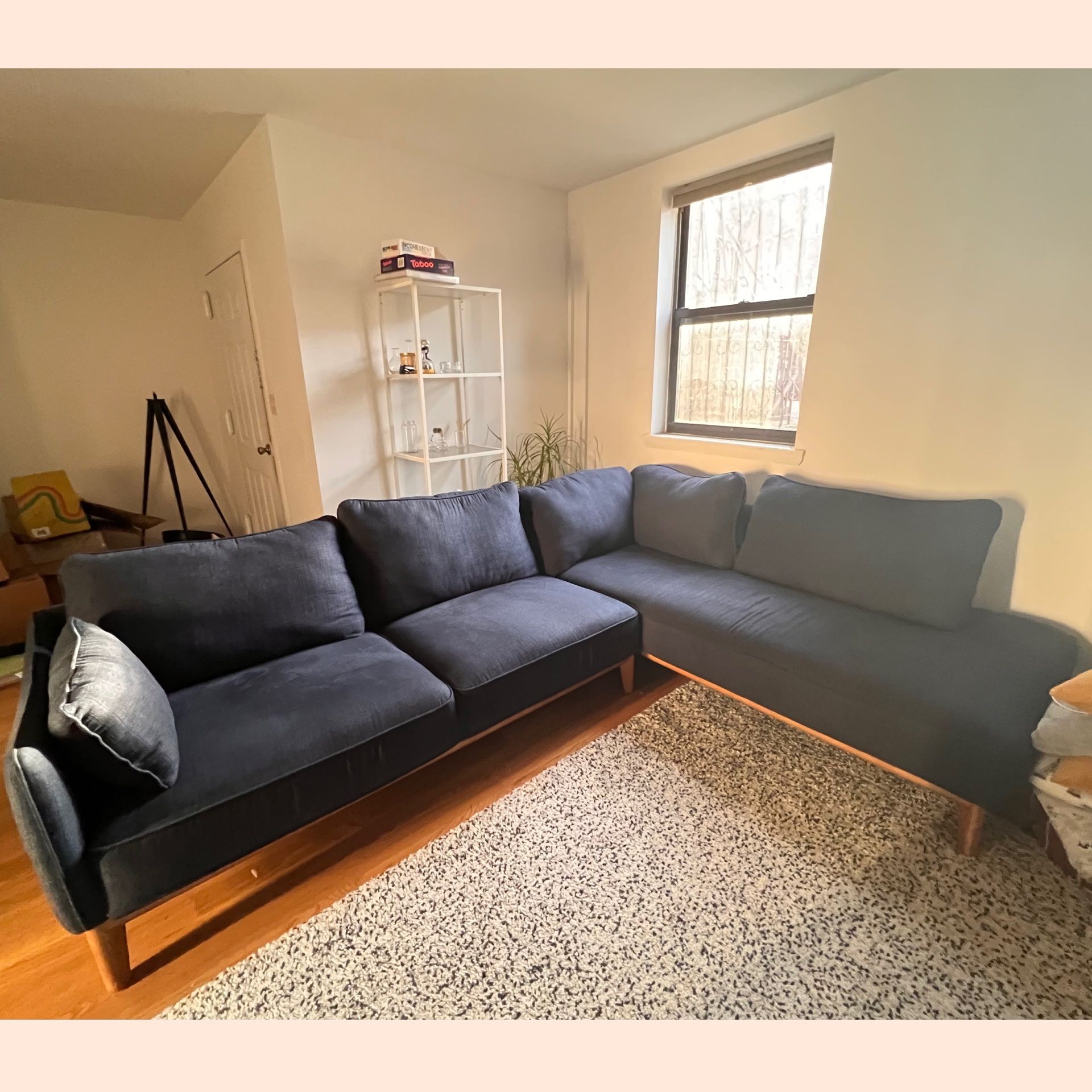 Macy s Jollene 2 Pc. Sectional Midnight Blue for Sale in
