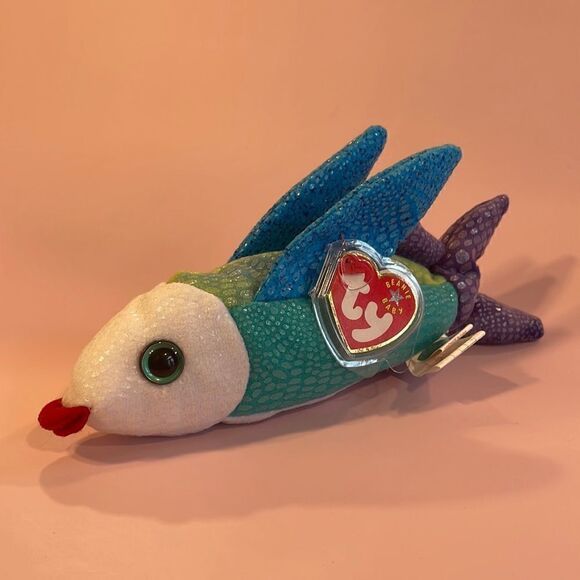 2001 Original Ty Beanie Baby Propeller the Colourful Fish EUC NWT 9" long w tags