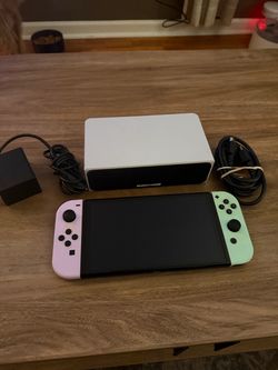Nintendo Switch OLED Pastel Pink and Green