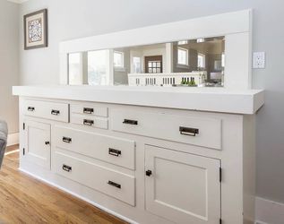 Free White Sideboard/Buffet with Mirror Back (You Uninstall and Haul)
