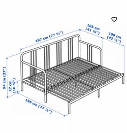 IKEA Metal Daybed Frame with Pull-Out