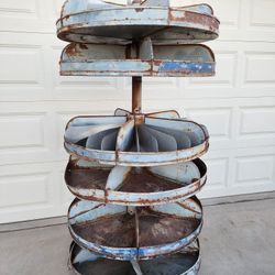 Lyon Vintage Industrial Revolving 6 Shelf Rotating Parts Storage Bin 