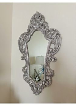 B.B Simon Wide Framed Crystal Mirror M-546