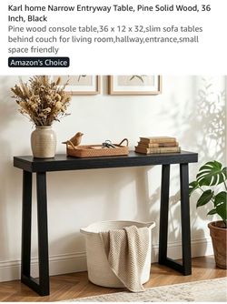 Black entryway table 36”