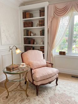French Provincial Accent Chair Pink Upholstery