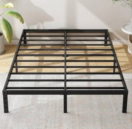Bed Frame QUEEN l4" Metal Base Mattress Foundation