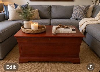 Cedar lined cherry/mahogany wood chest