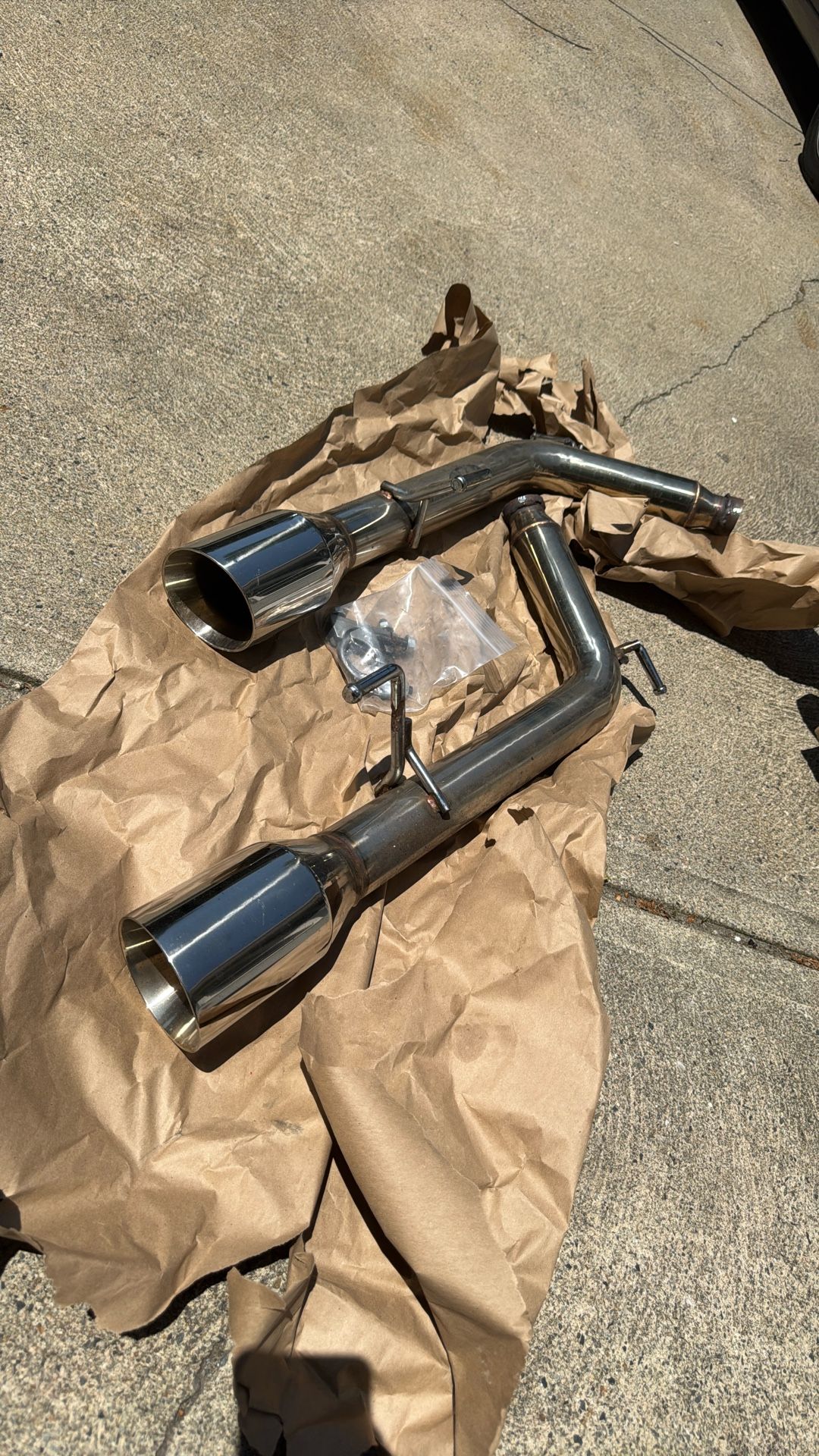 G37 Sedan Muffler Delete Pipes. 4” Tips
