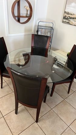 El Dorado Glass Dining Table Set with 4 Chairs