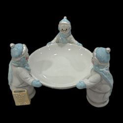 VTG 2002 Avon Snowlady Dish President's Club Holiday Gift Collection 1st Edition