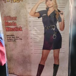 Halloween Costume Officer Adult Xs (0-2) Brand New 