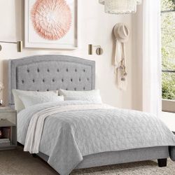 Grey Upholstered Bed Frame Set