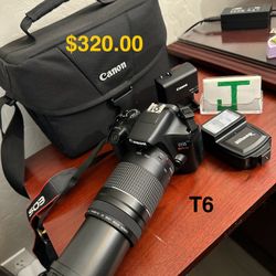Canon T6 And 75-300mm Lens $320.00