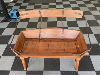 Old Buckboard Seat repurposed as a sitting bench c1900 Hand Forged Iron