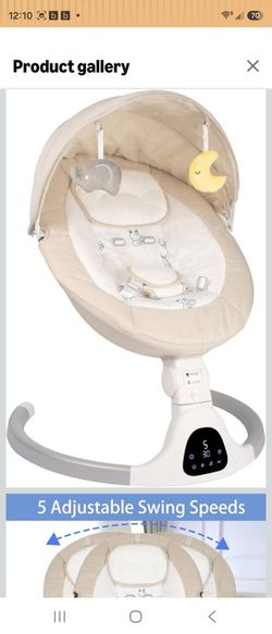 Electric Baby Swing for Infants, 5-Speed Adjustable Swing with Bluetooth