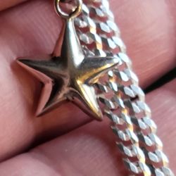 Star Pendant Solid 925 Sterling Silver Stamped 