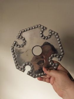 Chrome Metal Decorative Plate Trivet with Studded Edge