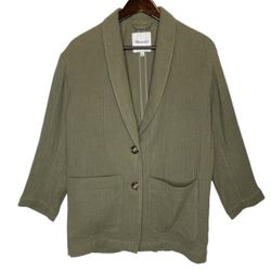 Madewell Women’s Lightspun Dorset Blazer Olive Green Size XS