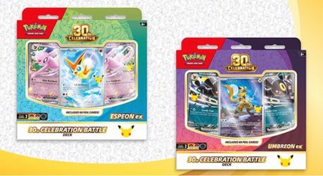 (Read Description) Pokémon TCG: 30th Celebration Battle Deck—Espeon ex and 30th Celebration Battle Deck—Umbreon ex