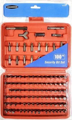 100-Piece Security Bit Set with Case