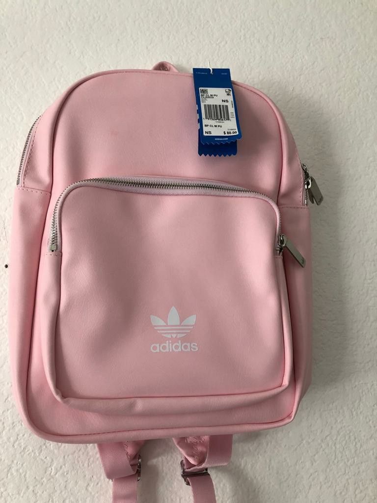 NWT Pink Faux Leather Adidas Backpack. 60 OBO