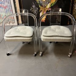 Pair   Of Lucite Chairs ; Charles Hollis Jones