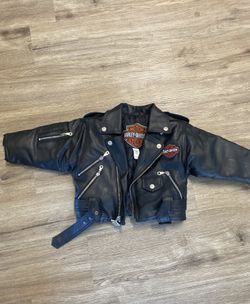 Harley-Davidson Kids Leather Moto Jacket Size 3T