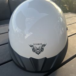 White Open Face Motorcycle Helmet - Size S 