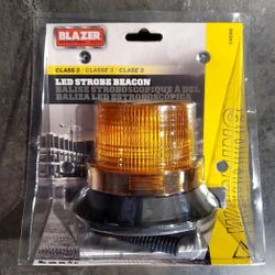 Blazer LED 12V Amber Signal Light LED Alert Strobe Beacon with Magnetic Mount.
