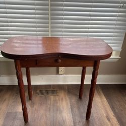 Antique Kidney Shaped Vanity With Fold Out Arms