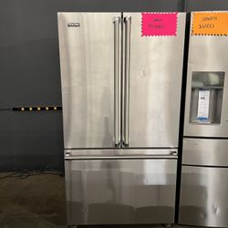 Viking Stainless Steel Three Door Refrigerator 