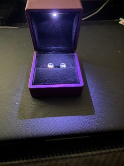 Large Moissanite Stud Earrings – 925 Sterling Silver –