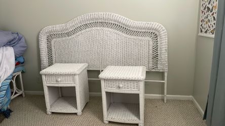 King Headboard And Matching Night Tables