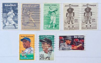 Sport Stamps BASEBALL, FOOTBALL, TENNIS, GOLF,, Highly Collectible Sports Enthusiast Stamp Collector