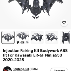 Injection Fairing Kit Bodywork ABS fit For Kawasaki ER-6F Ninja(contact info removed)-2025