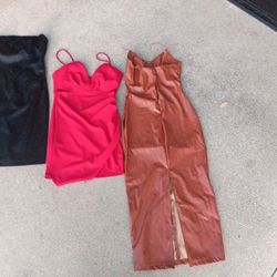 Dress Assortment-Red,Black, And Caramel