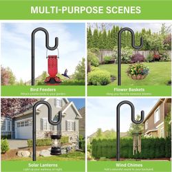 Rust Resistant Metal Heavy Duty Outdoor Garden Shepherd Hook Hanging Size 46" Tall New Condition